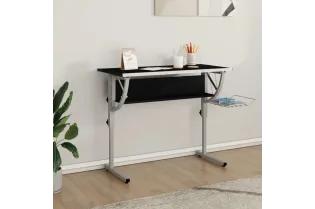 Bureau d'artisanat noir et gris 110x53x(58-87) cm