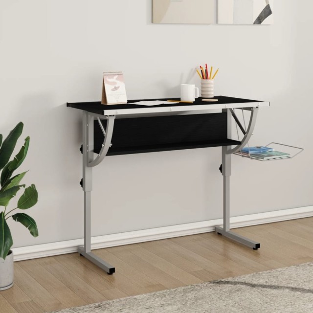 Bureau d'artisanat noir et gris 110x53x(58-87) cm