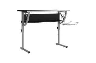 Bureau d'artisanat noir et gris 110x53x(58-87) cm 2