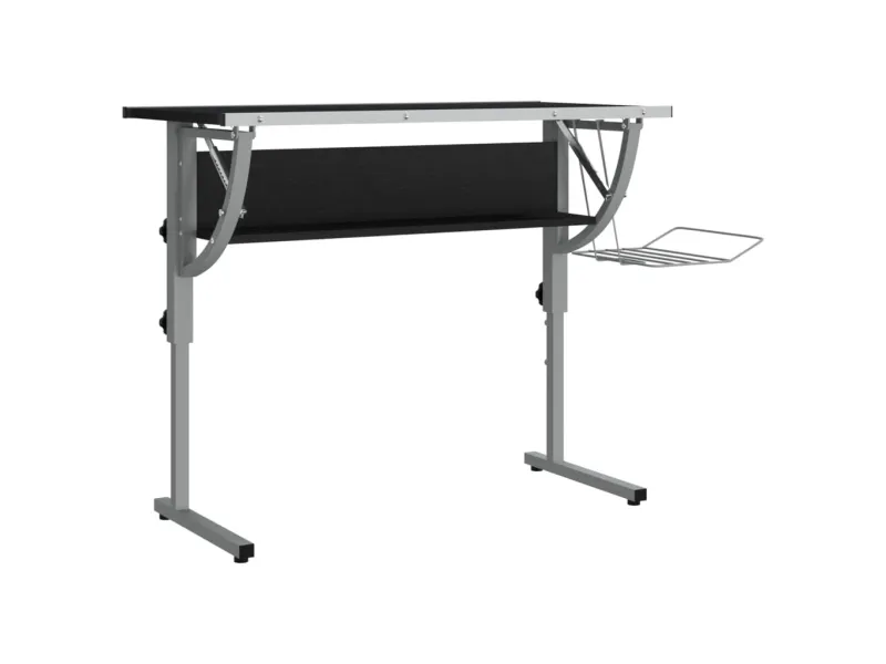Bureau d'artisanat noir et gris 110x53x(58-87) cm