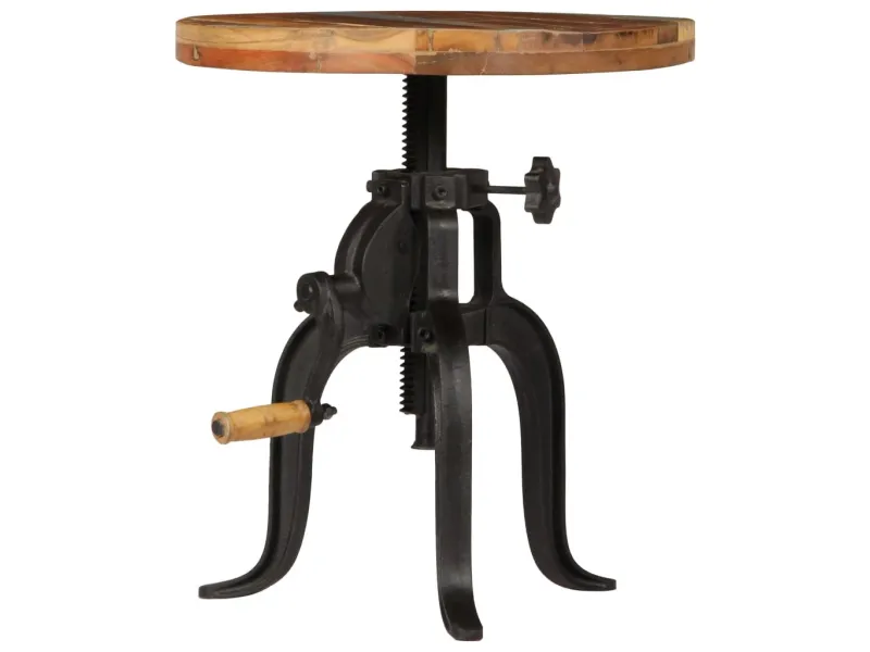 Table d'appoint 45x (45-62) cm Bois de récupération et fonte