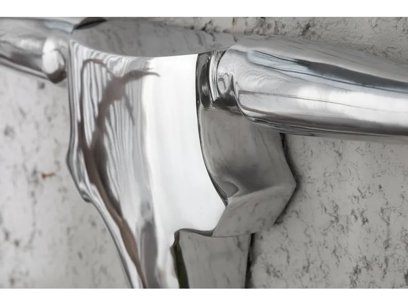 Trophée mural 125 cm Tête de taureau argenté