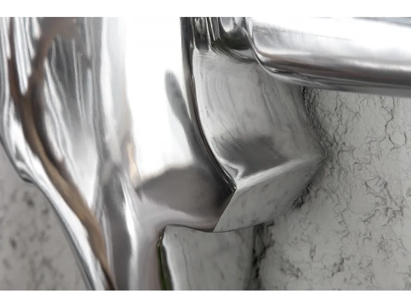 Trophée mural 125 cm Tête de taureau argenté