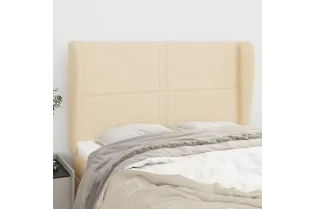 Tête de lit avec oreilles Crème 147x23x118/128 cm Tissu