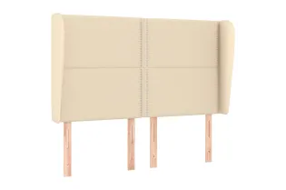 Tête de lit avec oreilles Crème 147x23x118/128 cm Tissu 2