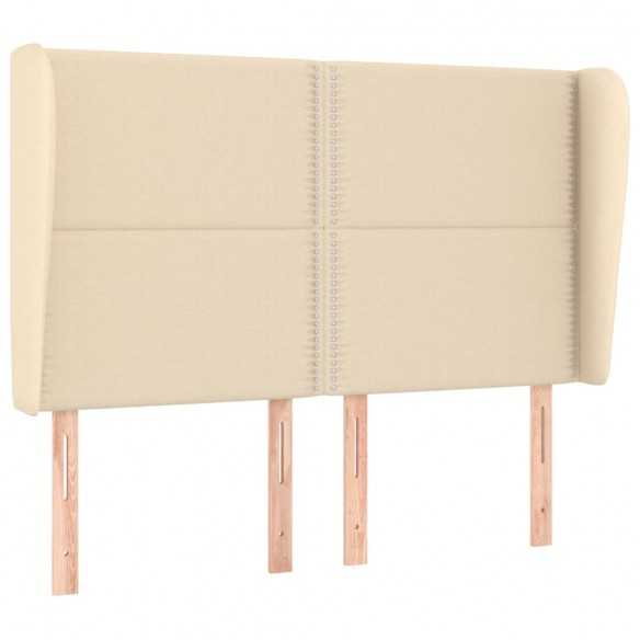 Tête de lit avec oreilles Crème 147x23x118/128 cm Tissu