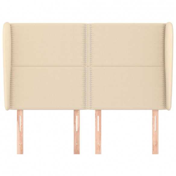 Tête de lit avec oreilles Crème 147x23x118/128 cm Tissu