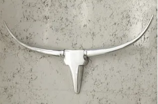 Trophée design Tête de taureau teinté argent