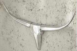 Trophée design Tête de taureau teinté argent 2