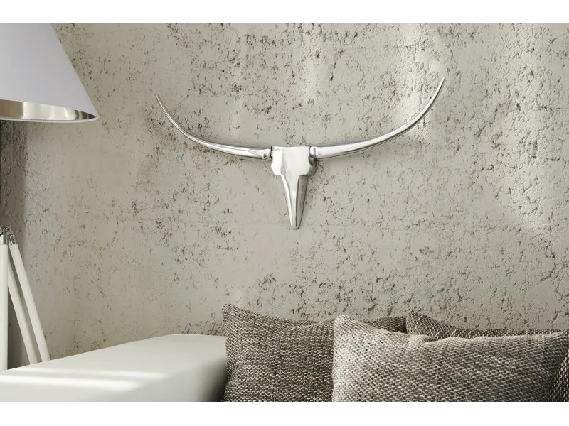 Trophée design Tête de taureau teinté argent