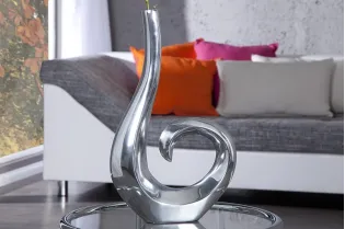 Vase décoratif 50 cm en boucle teinté argenté 2