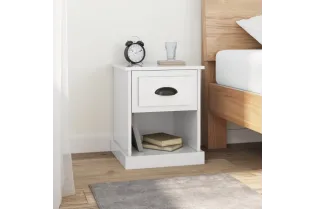 Tables de chevet 2 pcs blanc brillant 39x39x47,5 cm