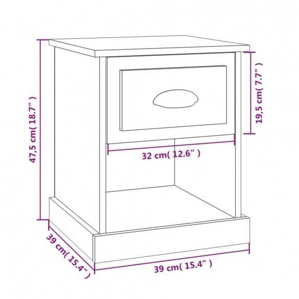Tables de chevet 2 pcs blanc brillant 39x39x47,5 cm