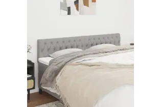 Têtes de lit 2 pcs Gris clair 90x7x78/88 cm Tissu