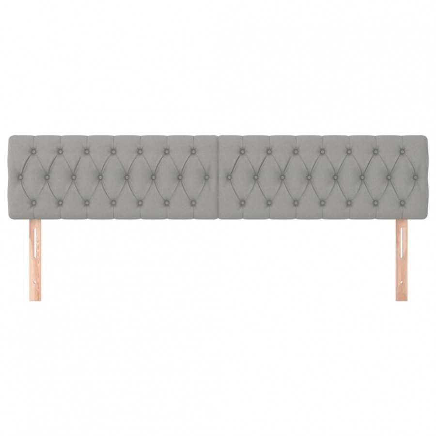 Têtes de lit 2 pcs Gris clair 90x7x78/88 cm Tissu