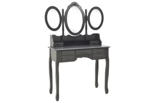Coiffeuse avec tabouret et miroir pliable en 3 Gris 2
