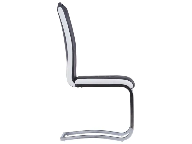 Chaises à manger cantilever lot de 2 noir similicuir