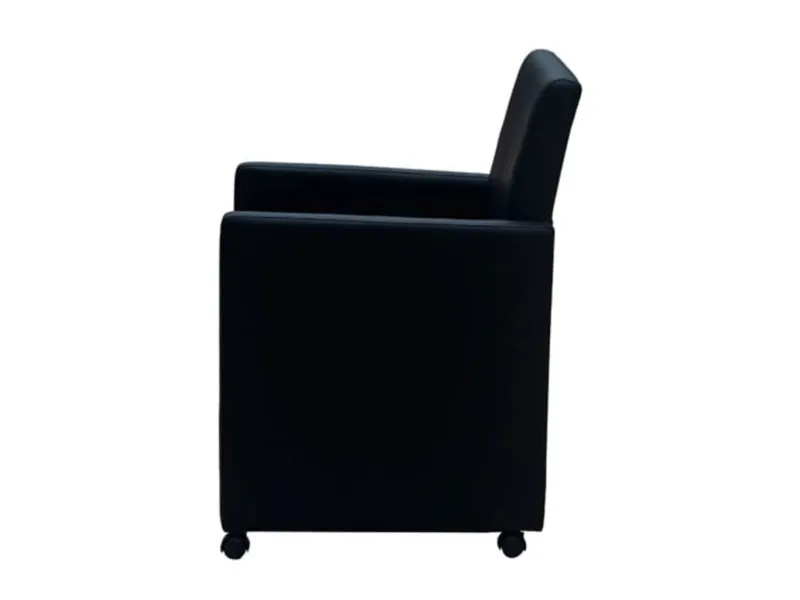 Chaises à manger lot de 2 noir similicuir