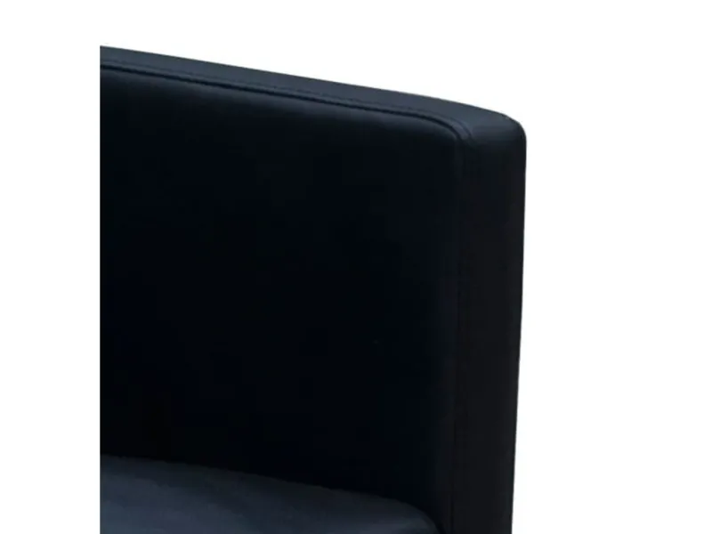 Chaises à manger lot de 2 noir similicuir