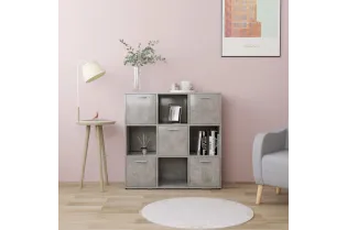 Bibliothèque Gris béton 90x30x90 cm Aggloméré