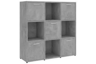 Bibliothèque Gris béton 90x30x90 cm Aggloméré 2