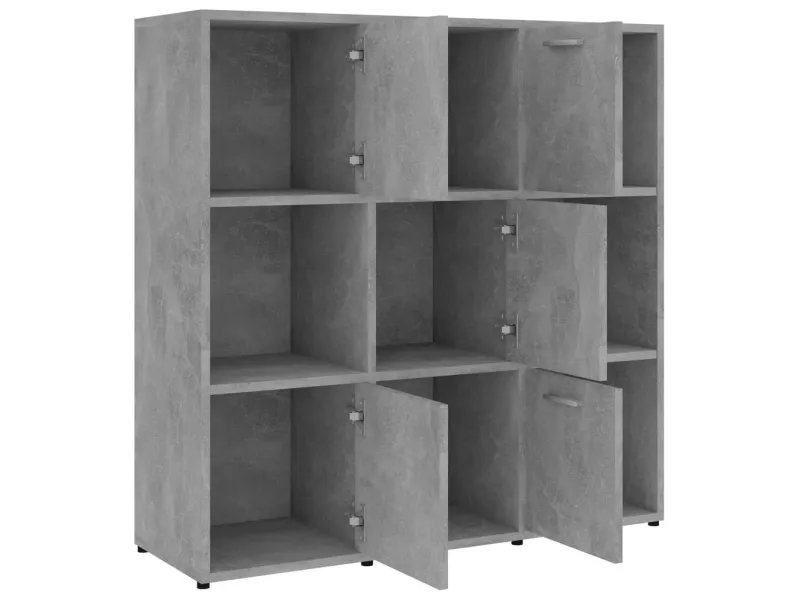 Bibliothèque Gris béton 90x30x90 cm Aggloméré