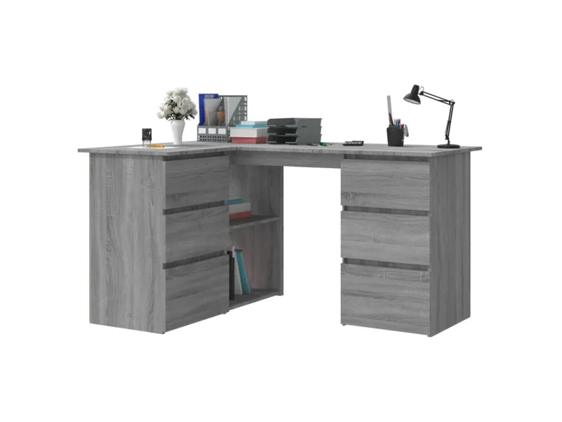 Bureau d'angle Sonoma gris 145x100x76 cm 
