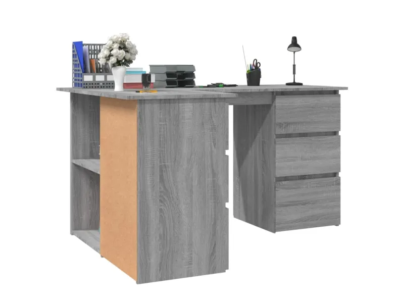 Bureau d'angle Sonoma gris 145x100x76 cm 