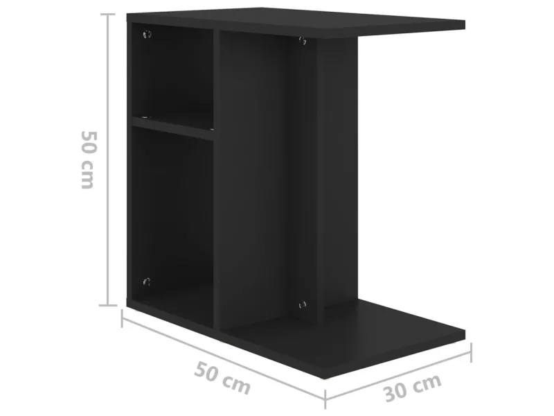 Table d'appoint Noir 50x30x50 cm Aggloméré