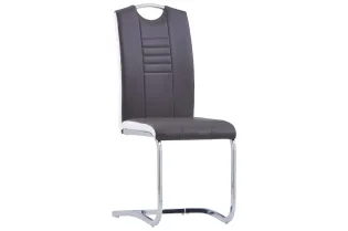 Chaises à manger cantilever lot de 2 gris similicuir 2