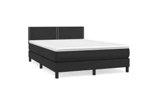 cadre de lit avec matelas Noir 140x200 cm Similicuir 2