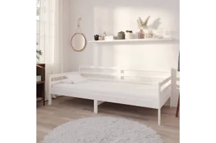 Lit de jour Blanc 90x200 cm Bois de pin massif