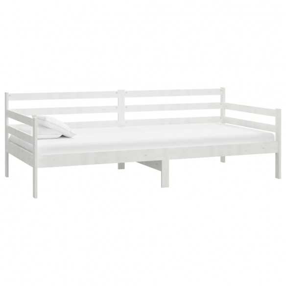 Lit de jour Blanc 90x200 cm Bois de pin massif