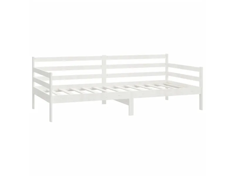Lit de jour Blanc 90x200 cm Bois de pin massif