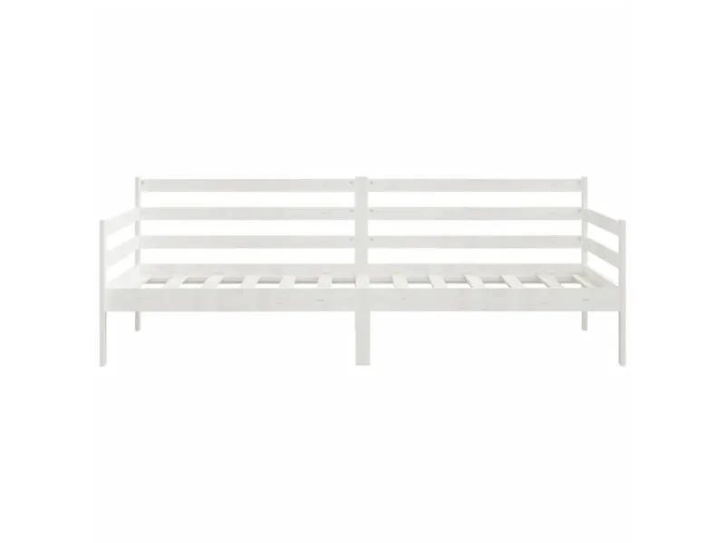 Lit de jour Blanc 90x200 cm Bois de pin massif