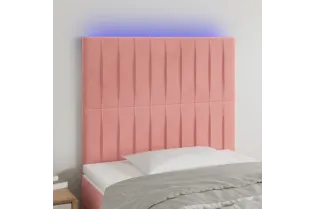 Tête de lit à LED Rose 90x5x118/128 cm Velours