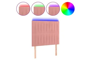 Tête de lit à LED Rose 90x5x118/128 cm Velours 2