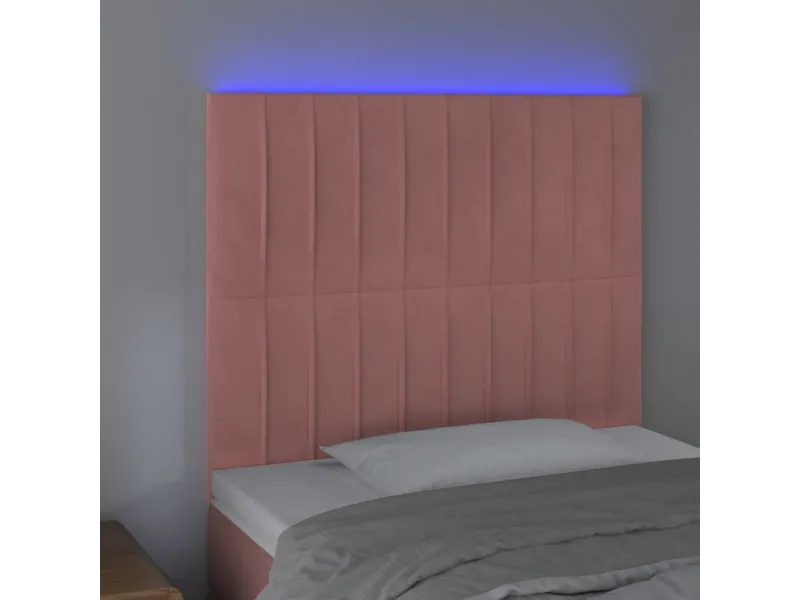 Tête de lit à LED Rose 90x5x118/128 cm Velours