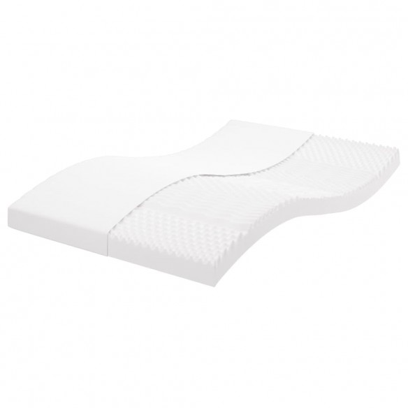 Matelas en mousse blanc 140x200 cm 7 zones dureté 20 ILD