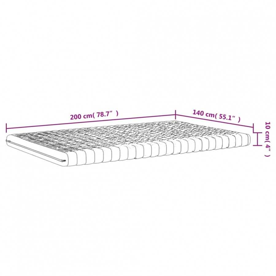 Matelas en mousse blanc 140x200 cm 7 zones dureté 20 ILD