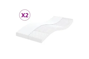 Matelas en mousse 2 pcs blanc 90x200 cm 7 zones dureté 20 ILD