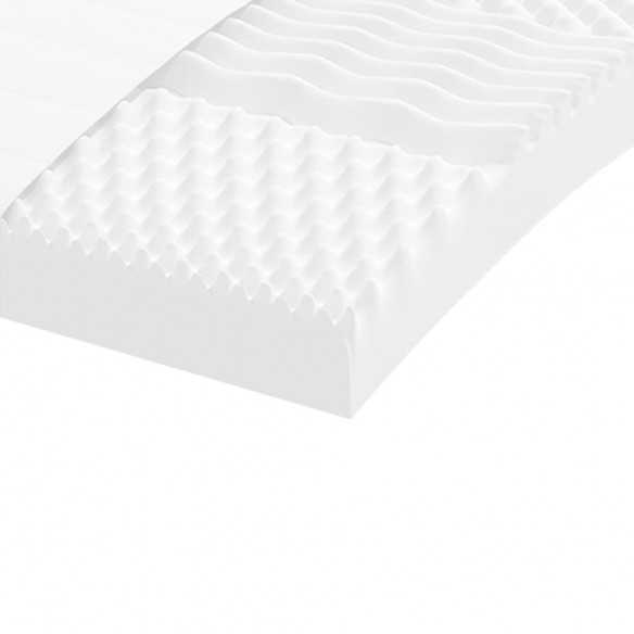 Matelas en mousse 2 pcs blanc 90x190 cm 7 zones dureté 20 ILD Matelas en mousse 2 pcs blanc 90x190 cm 7 zones dureté 20 ILD