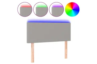 Tête de lit à LED Gris clair 90x5x78/88 cm Tissu 2