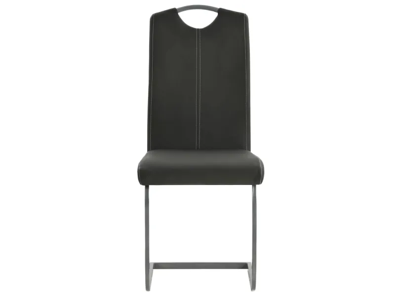 Chaises à manger cantilever lot de 2 gris similicuir