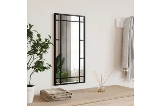 Miroir mural noir 30x60 cm rectangulaire fer