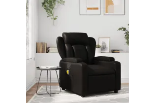 Fauteuil de massage inclinable Noir Similicuir