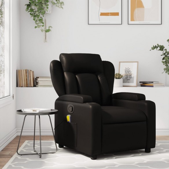 Fauteuil de massage inclinable Noir Similicuir