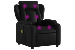 Fauteuil de massage inclinable Noir Similicuir 2