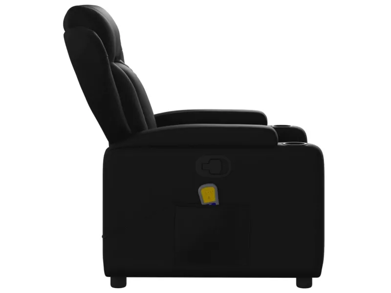 Fauteuil de massage inclinable Noir Similicuir