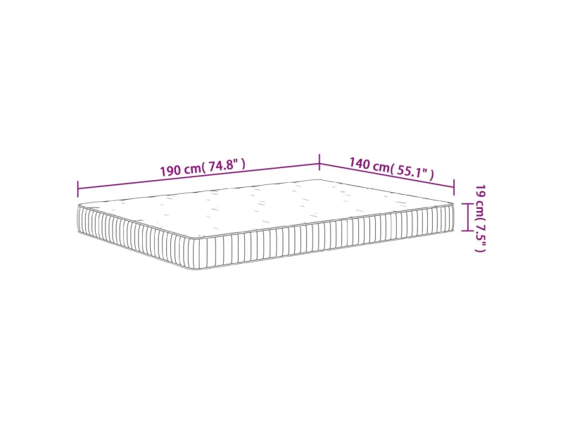 Matelas à ressorts ensachés moyen 140x190 cm